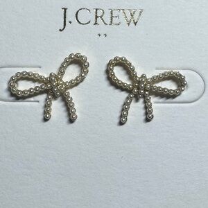 JCrew Pearl Bow Stud Earings